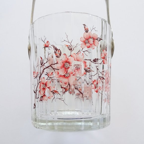 Vintage Cherryblossom 🌸 Sugarcube Glass with Tongs - Picture 3 of 9